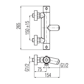 ESTILL ROUND Bateria wannowa termostatyczna