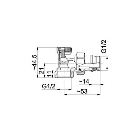 Zawór odcinający KFA Armatura Kątowy mosiądz 1/2'' GW x GZ