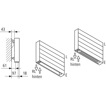 Ściana grzewcza Kermi Heizwand HHN Typ20 BH1050x72x900mm QN1419, weiß, 6bar, o. Abd, AB 12
