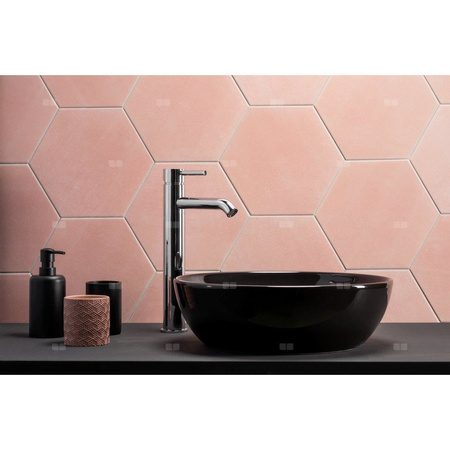 Bateria umywalkowa stojąca nablatowa KFA Armatura MOZA click clack, chrom, montaż blat / otwór na baterię