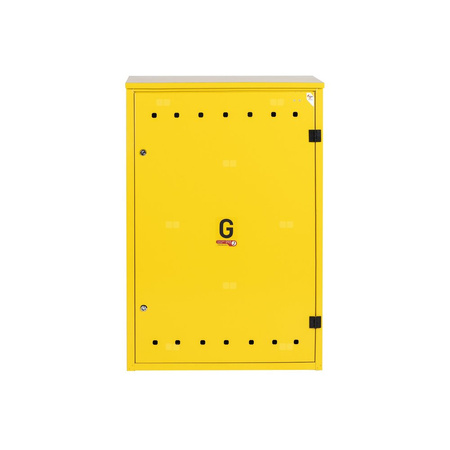Punkt redukcyjno-pomiarowy na 3-4 gazomierzy G4/G6, w pionie, w skrzynce metalowej - żółty