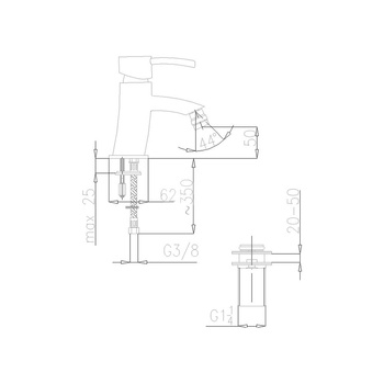 Bateria bidetowa KFA Armatura DIAMENT, kolor chrom