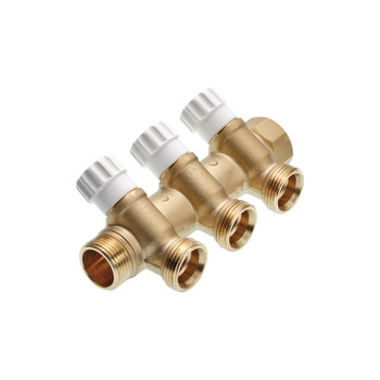 TECE Rozdzielacz do wody użytkowej z zaworem odcinającym 3 sekcyjny