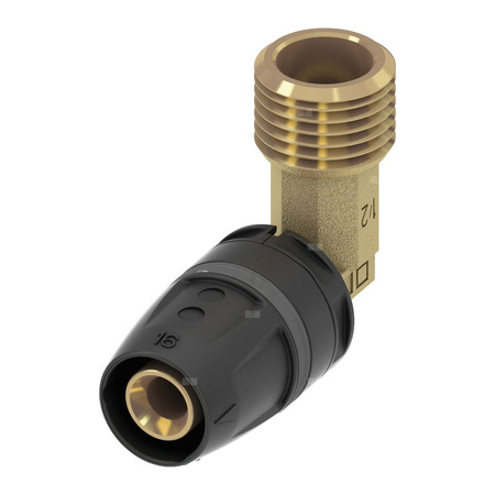 Nypel 90' TECE logo dwuczęściowy, mosiądz, 25 mm x 3/4'' (pz x GZ)