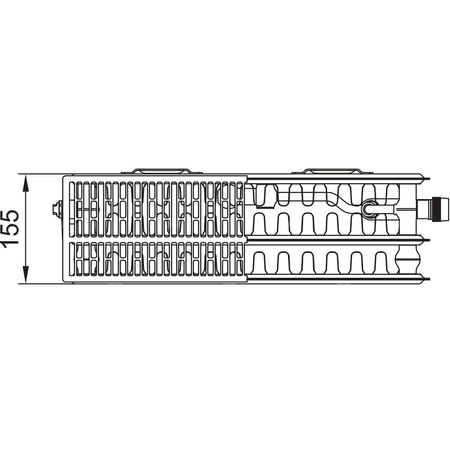 Grzejnik płytowy typ 33 KERMI X2 Profil-Vplus, prawy, z osłonami wym. 500 x 2000 mm, kolor biały, moc 3888 W