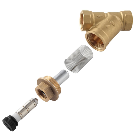 Filtr siatkowy z magnesem, nakrętno-nakrętny, DN20, G3/4