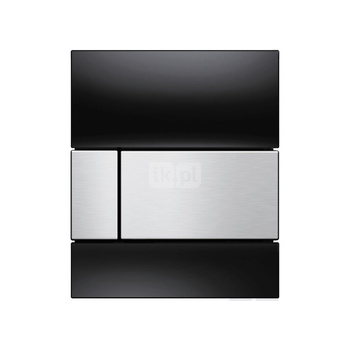 Przycisk spłukujący do stelaża do pisuaru (Mechaniczny) TECE square szkło, kolor czarny / stal nierdzewna szczotkowana "anti-fingerprint"