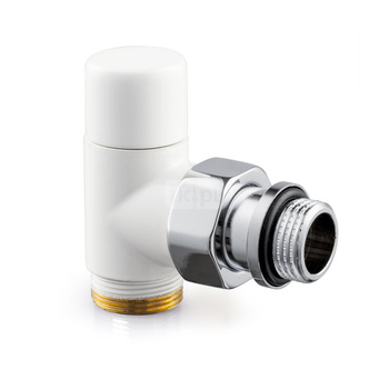 Zawór powrotny odcinający, biały, kątowy, 1/2", konieczne złączki FEM24C/FEM24P/FEM24M