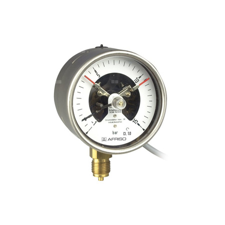 Manometr z rurką Bourdona AFRISO RF kontaktowy magnetyczny MK1 0/160 bar G1/2B radialne fi 100 mm, kl. 1,0%