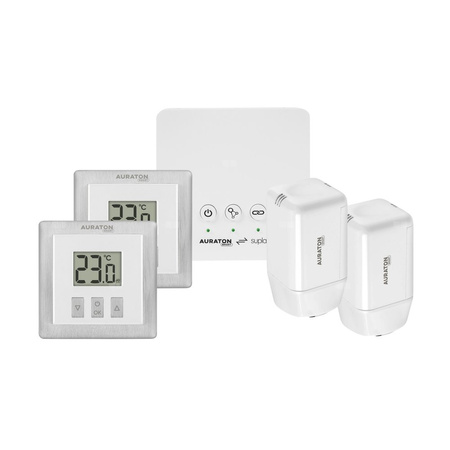 AURATON SMART Starter pack 1 biały: 2x Radiator Controller, 2x Heat Monitor, 1x AURATON Box