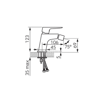Bateria bidetowa FERRO VITTO VERDELINE, kolor chrom