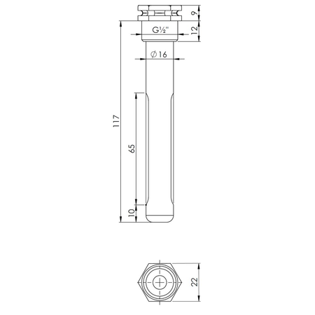 Rurka zanurzeniowa na 3 czujniki AFRISO 15 mm GZ L= 120 mm