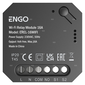 Smart Relay  inteligentny przekaźnik Wi-Fi do systemu ENGO Smart, 1x16A, NO-COM