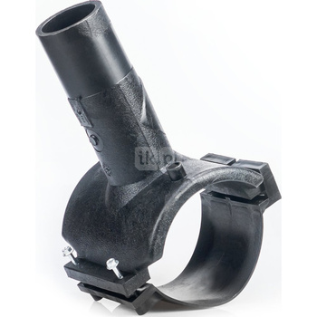 Odgałęzienie siodłowe PE 110x 32 czarne z obejmą WEBA