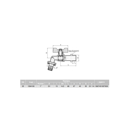 Zawór kulowy VALVEX Oligo mosiądz niklowany czerpalny, PN10 1'' GZ x złączka do węża, uchwyt: motylek