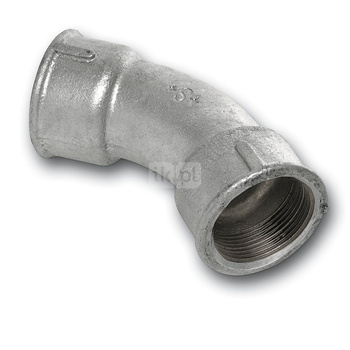 Łuk 45' SANHA 41#, żeliwo (cynk/nikiel) (ocynk), 2'' (GW)