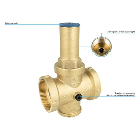 Standardowy reduktor ciśnienia wody BPR 407, GW G2 1/2'', 1 ÷ 5,5 bar