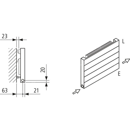 Grzejnik płytowy typ 11 KERMI HHN wym. 840 x 5600 mm, kolor biały, moc 5471 W