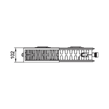 Grzejnik płytowy typ 22 KERMI X2 Plan-V, prawy wym. 905 x 405 mm, kolor biały, moc 876 W