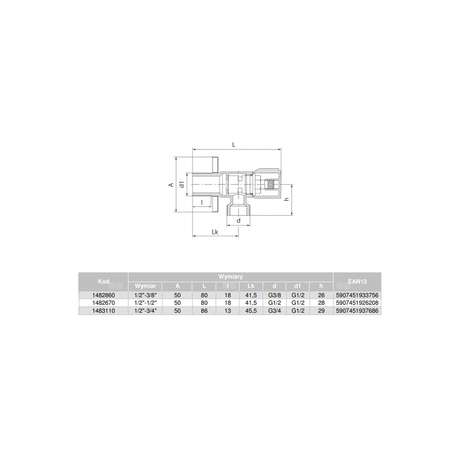 Zawór wodny VALVEX Star GZ 1/2'' x GZ 1/2''