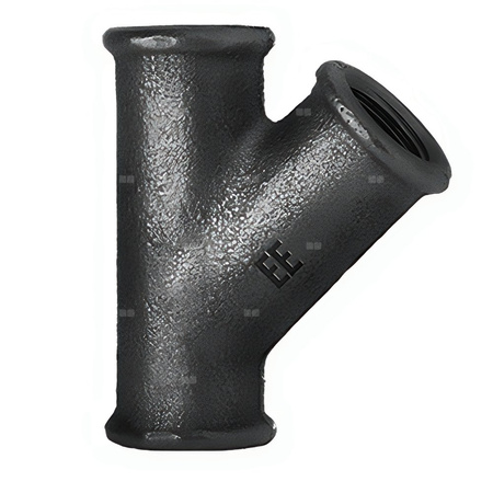 Trójnik ODLEWNIA ZAWIERCIE 30/165 45' żeliwo (czarny) 2'' (GW gazowy walcowy x GW gazowy walcowy x GW gazowy walcowy)