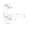 Syfon zlewozmywakowy rurowy 11/2"x50mm z podłączeniem pralki lub zmywarki bez spustu