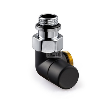 Zawór powrotny odcinający, czarny-mat, narożny, lewy, 1/2", konieczne złączki FEM24C/FEM24P/FEM24M