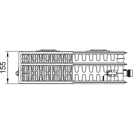 Grzejnik płytowy typ 33 KERMI X2 Profil-V, prawy, z osłonami wym. 750 x 1200 mm, kolor biały, moc 3174 W