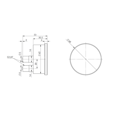 Ciśnieniomierz różnicowy AFRISO KP Dif D911 0/40 mbar mosiądz G1/4B aksjalne fi 63, kl. 1.6%