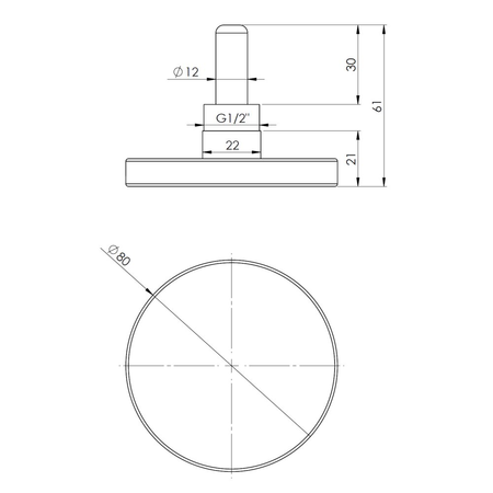 Termometr bimetaliczny AFRISO BiTh fi 80 mm -20…60'C tuleja 40 mm połączenie ax