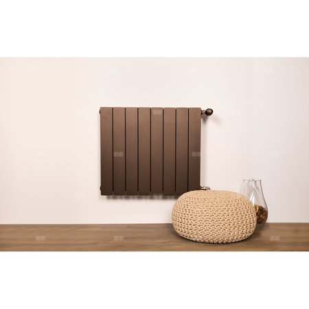 Grzejnik żeberkowy KFA Armatura ADR500/8 aluminium, podłączenie boczne 570 x 644 mm, kolor miedziany