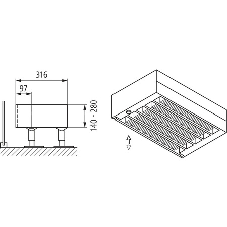 Konwektor Kermi Kon m. Str. Typ55 BH70x316x5600mm QN6143, weiß, 6bar, m. Abd, AB 12