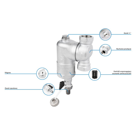 Separator AFRISO FAR 202, do C.O., do klimatyzacji, 10 bar / 110'C, 1'' (GW)Instalacje i źródła ciepła