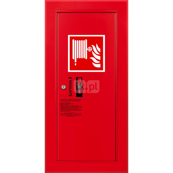 Hydrant DN 25 wnękowy boczny, wąż 30 m, zamek patent, RAL 3000 prawy