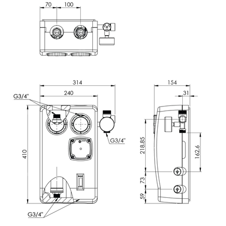Grupa pompowa AFRISO PrimoSol 130-4 GZ 3/4'' x 3/4'', z izolacją Grundfos UPM 3 Solar 25-75/130 mm