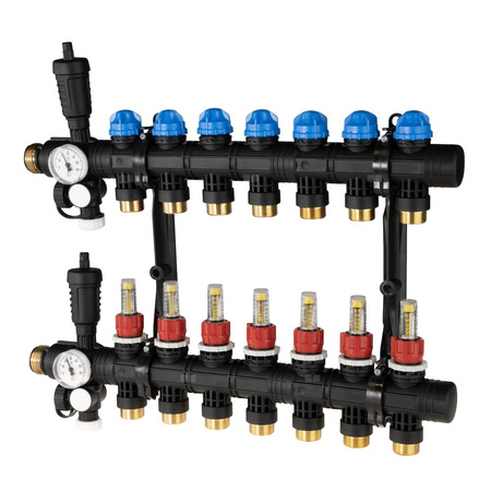 Rozdzielacz do ogrzewania podłogowego AFRISO ProCalida EF1 7-obieg. poliamid GZ 1'' x euroconus 3/4''