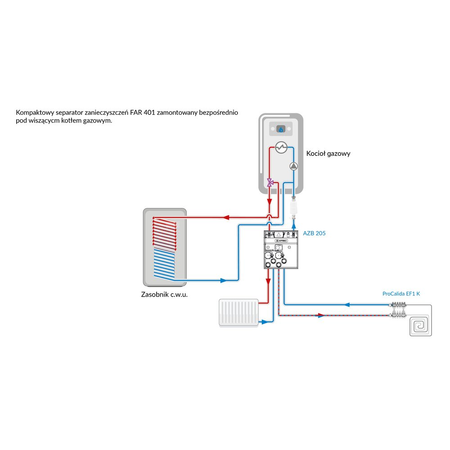Separator AFRISO FAR 401, do C.O., 10 bar / 110'C, 3/4'' (GW), z wkładem magnesowymInstalacje i źródła ciepła