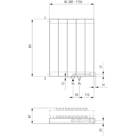 Grzejnik płytowy typ 22 KERMI V-HVV wym. 1800 x 630 mm, kolor biały, moc 2440 W