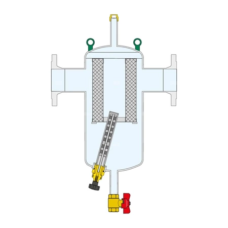 Separator CALEFFI DIRTMAG®, 10 bar / 100'C, DN100 (kołnierz), z wkładem magnesowym, z kołnierzem rewizyjnym