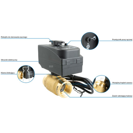 Zawór wodny AFRISO BEV 230 V AC GW 1'' x GW 1''