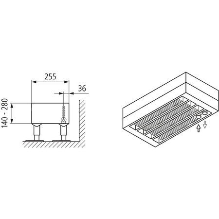 Konwektor Kermi Konvektor Typ54 BH210x255x4000mm QN8368, weiß, 6bar, o. Abd., AB Uni.