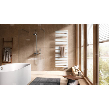 Grzejnik G.ła.Kermi®Credo®Half®flat-E,1000x450x37, max.P400,sreb. bł.,WRX RAL9003,prawy,SKI