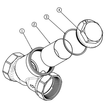 Filtr skośny siatkowy, nakrętno-nakrętny, DN20, G3/4