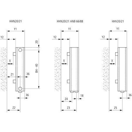 Ściana grzewcza Kermi Heizwand HHN Typ20 BH700x72x4800mm QN5371, weiß, 6bar, o. Abd, AB 12