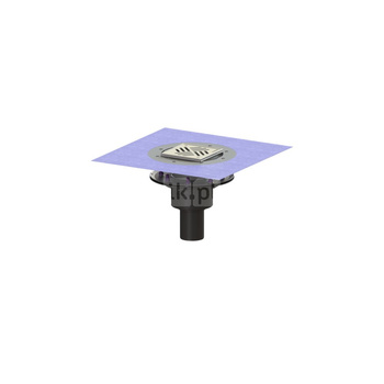 Wpust Ecoguss, DN70, odpł.pionowy, z nasadką Variofix i kratką/ramą nierdz. 138x138