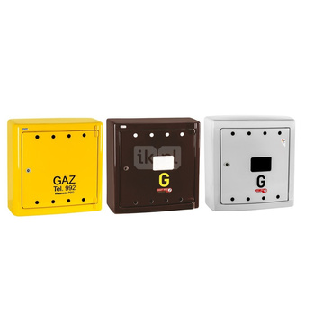 Skrzynka gazowa, 600x600x250, wolnostojąca, z laminatu - żółta