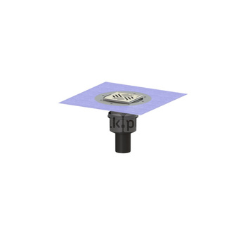 Wpust Ecoguss, DN70, odpł.pionowy, z nasadką Variofix i kratką/ramą nierdz. 138x138