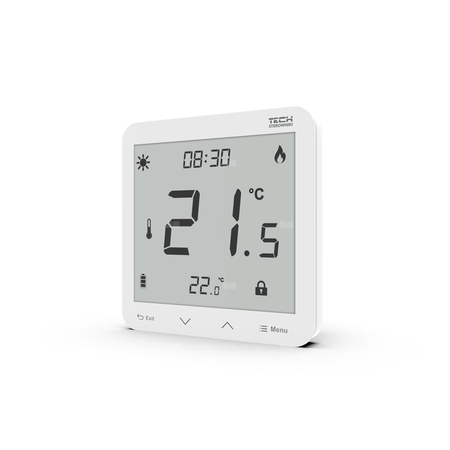 Przewodowy zasilany 230V regulator pokojowy dwustanowy (panel przedni ze szkła) biały, model ST-297z v3