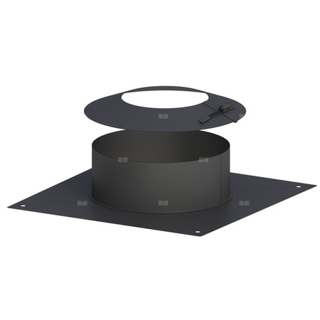 Króciec dylatacyjny fi60mm z kołnierzem malowany na czarno