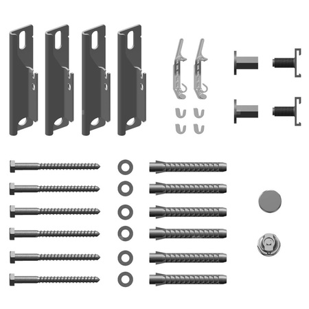 Zestaw krótkich uchwytów ściennych do VerteoWA60 RAL9016